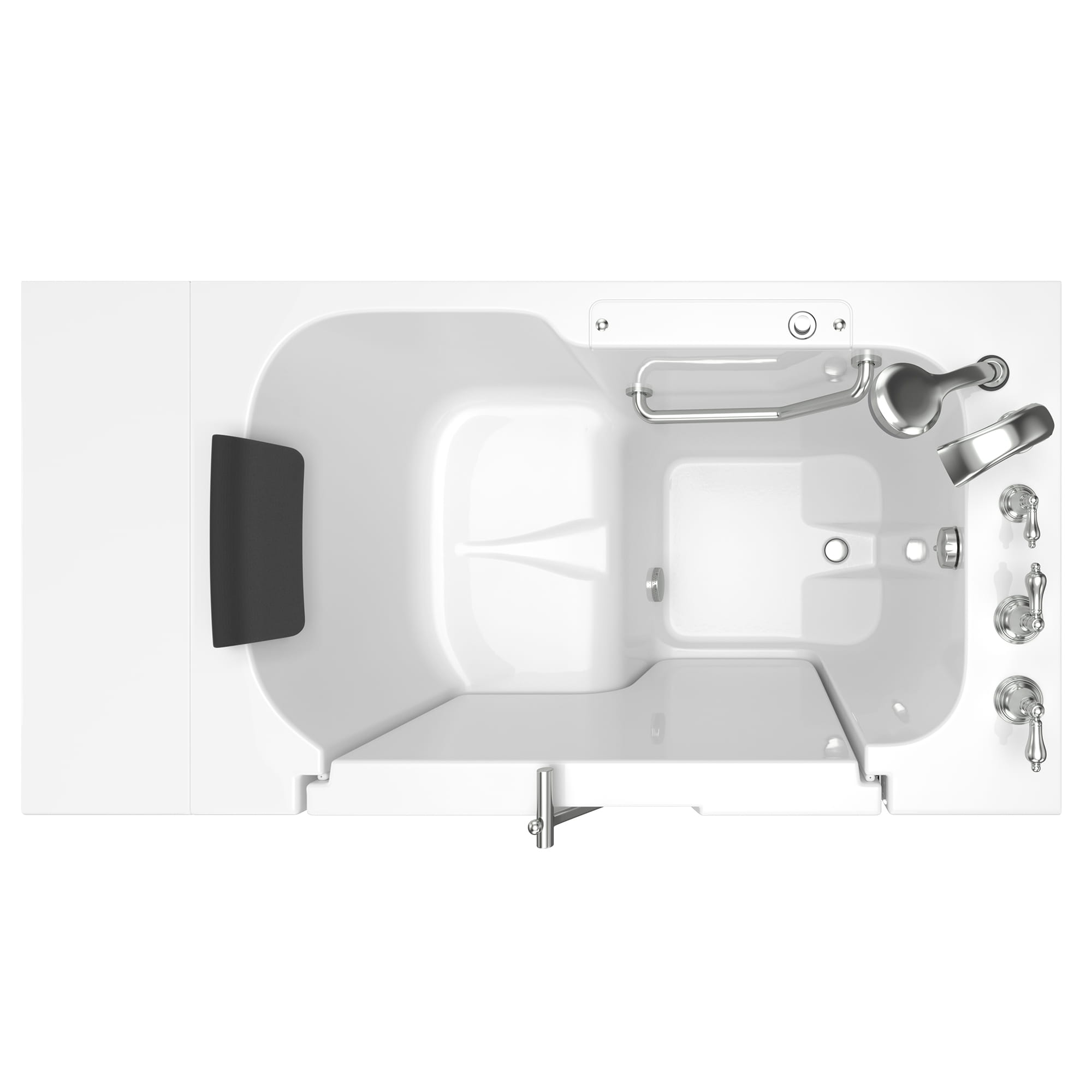 Gelcoat Premium Series 32 x 52 -Inch Walk-in Tub With Soaker System - Right-Hand Drain With Faucet